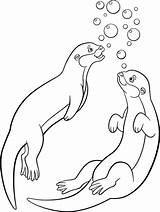 Otter Coloring Sea Otters Vector Getdrawings sketch template