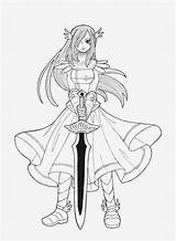 Tail Erza Scarlet Fullbuster sketch template