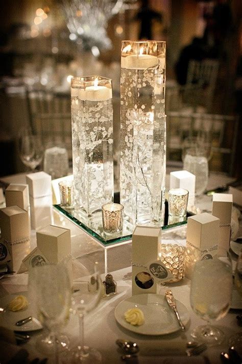 centro de mesa  base de vidrio  jarrones  velas flotantes  futureedge centros lindos