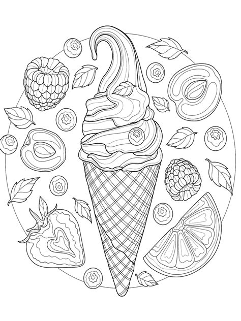 ice cream  sprinkles coloring page subeloa
