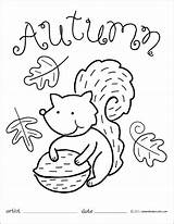 Coloring Fall Pages Autumn Printable Kids September Tree Sheets Preschool Color Squirrel Harvest Print Colouring Preschoolers Chipmunk Welcome Getdrawings Getcolorings sketch template