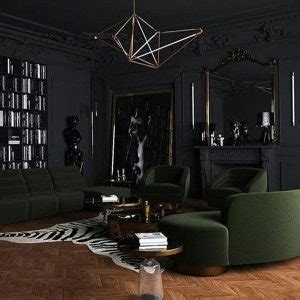 minimalist gothic living room  dark yellow sofas homemydesign