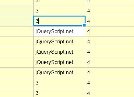 excel style editable table plugin  jquery excel table