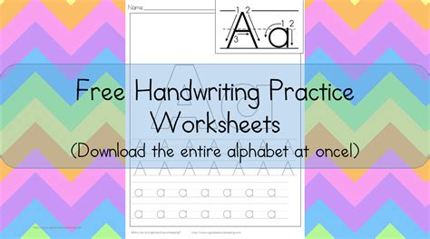 printable handwriting worksheets including pre writing practice