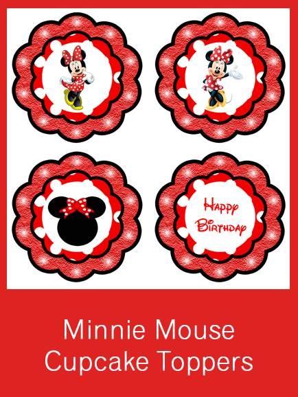 minnie mouse cupcake toppers  printable