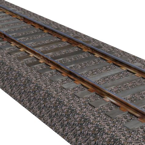 3d Standard Gauge Railroad Track Model