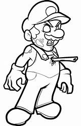 Coloring Zombie Pages Cartoon Mario Popular Color sketch template