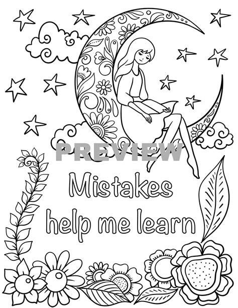 positive affirmations colouring pages  kids messy  lovely