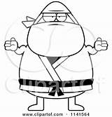 Chubby Ninja Man Careless Shrugging Clipart Cartoon Thoman Cory Outlined Coloring Vector Mad sketch template