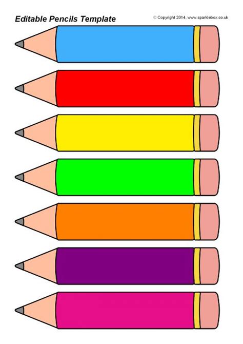 editable pencils template horizontal sb classroom labels