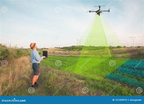 drone agriculture infrared inspection  crops stock image image  fertility agronomist