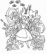 Alice Wonderland Merveilles Inwards sketch template