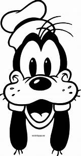 Goofy Disney Coloring Face Cartoon Pages Drawing Drawings Stencils Characters Silhouette Colouring Retro Books Smile Pluto Desenho Choose Board Duck sketch template
