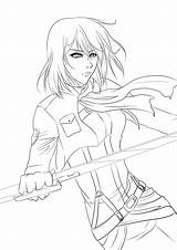 Mikasa Lineart Template sketch template