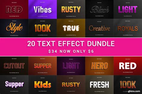 editable  text effect bundle gfxtra