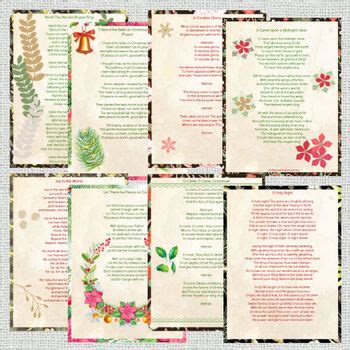nostalgic christmas carols printable book bundle tpt