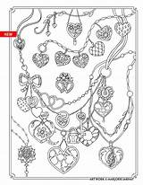 Coloring Pages Necklace Adult Tattoo Book Fanciful Fashions Printable Choose Board Sheets Necklaces Cute Popular Foto Fan sketch template