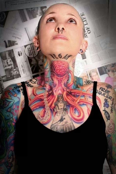 Some Crazy Ink Neck Tattoo Girl Neck Tattoos Throat Tattoo