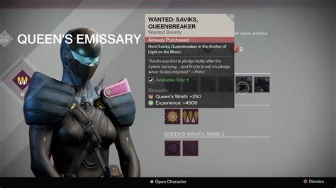 Destiny Wanted Saviks Queenbreaker House Of Wolves Day