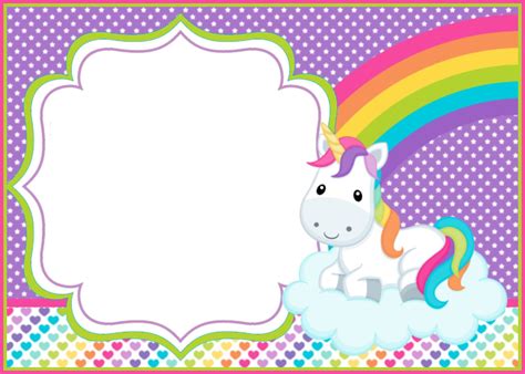 unicorn template invitations