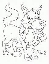 Coloring Pages Wolves Popular Angry Wolf sketch template