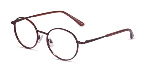ikigai round clear brown red copper frame eyeglasses
