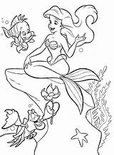 Flounder Coloring Pages Ariel Sebastian Getdrawings sketch template