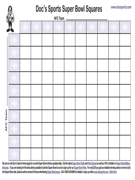 fillable super bowl squares editable template airslate signnow