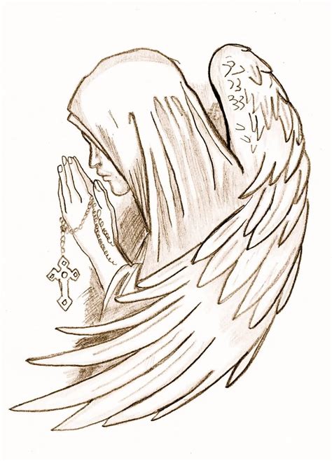 kneeling angel drawing  getdrawings