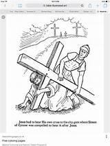 Cross Jesus Coloring Carrying Pages Printable Bible Easter Kids Getcolorings Color Carries sketch template