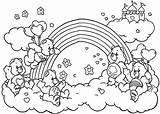 Coloring Pages Rainbow Care Bears Friends Playing Online Color Print sketch template