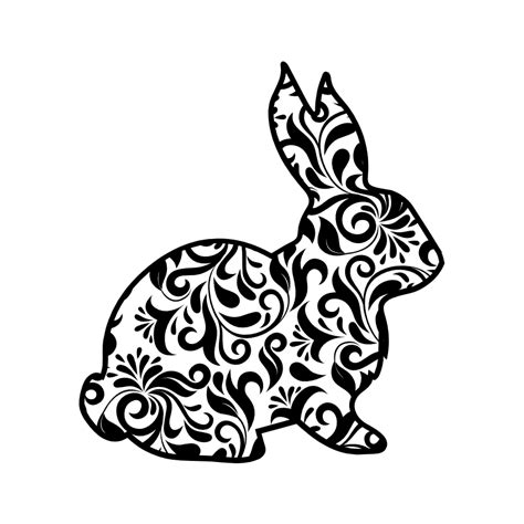 rabbit svg bunny mandala svg files  silhouette cameo  cricut