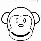 Monkey Face Coloring Clipart Pages Emoji Template Wikiclipart Sketch Clipartmag sketch template