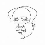 Mao Zedong Linea Disegno sketch template