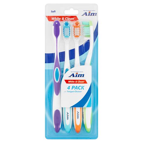 aim white clean soft toothbrush  count walmartcom
