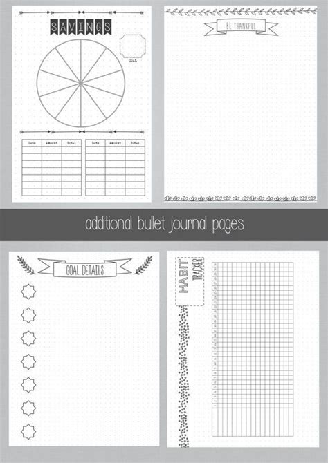 bullet journal ultimate collection hand drawn style bundle printable templates bujo