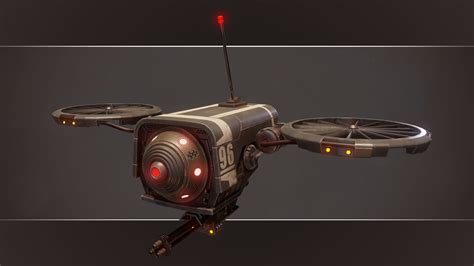 pbr sci fi military drone  model