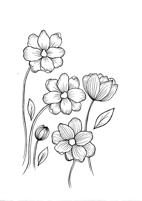 wild flowers  coloring page etsy nederland