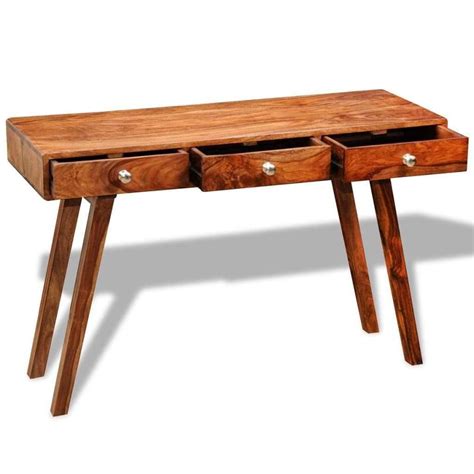 vida console table   drawers  cm solid sheesham wood