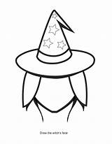 Witch Face Coloring Blank Pages Halloween Head Printable Make Clipart Own Template Printables Outline Color Book Kids Print Cliparts Clip sketch template