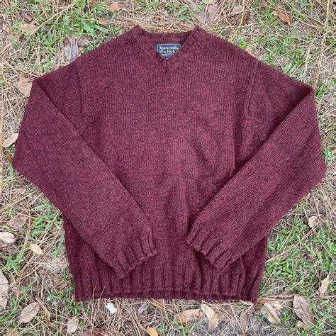 Vintage Abercrombie And Fitch Wool Sweater Maroon Depop