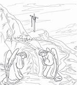 Jezusa Zmartwychwstanie Kolorowanka Jezus Zmartwychwstał Dla Anioły Wielkanoc Nad Grobem Droga Krzyżowa Resurrection sketch template