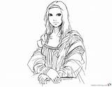 Mona Lisa Drawing Coloring Pages Line Printable Kids sketch template