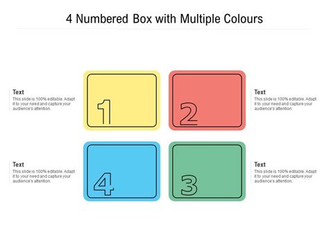 numbered box  multiple colours graphics