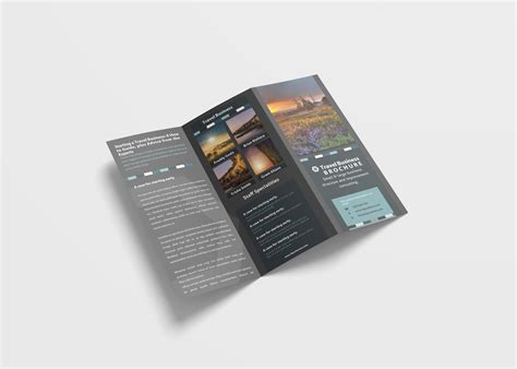 travel agency tri fold brochure design template effects
