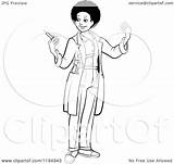 African American Doctor Clipart Vaccine Holding Illustration Female Syringe Vector Royalty Lal Perera sketch template