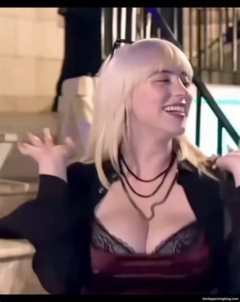 billie eilish bounces her big boobs in a lace bra at the party 18 pics