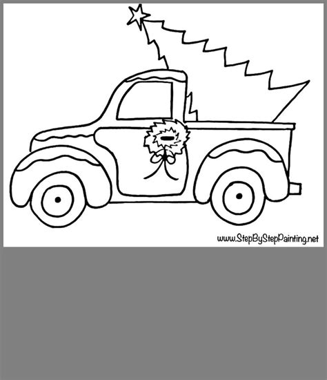 pin  judy offield  truck christmas tree coloring page tree