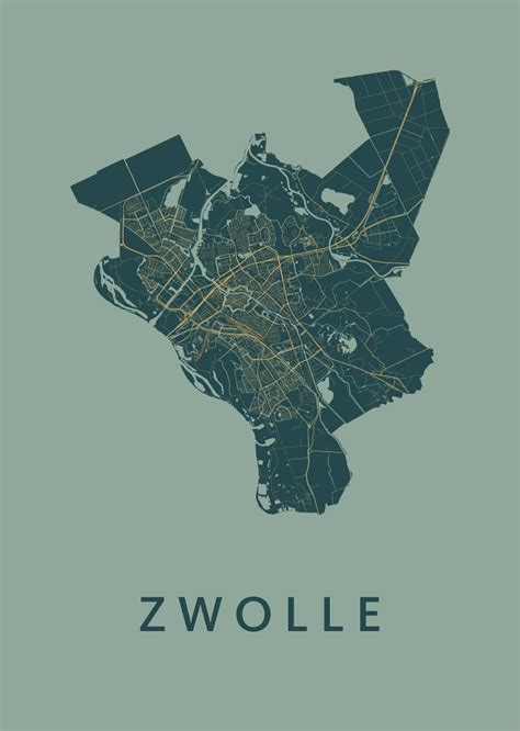zwolle amazon stadskaart plattegrond poster kunst  kaart