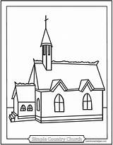 Church Coloring Country Pages Simple Catholic Sanctuary Printable Churches Chapel Template Saintanneshelper sketch template